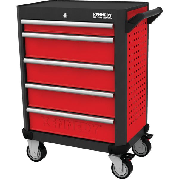 Kennedy Red 28Inch 5 Drawer Professional Roller Cabinet