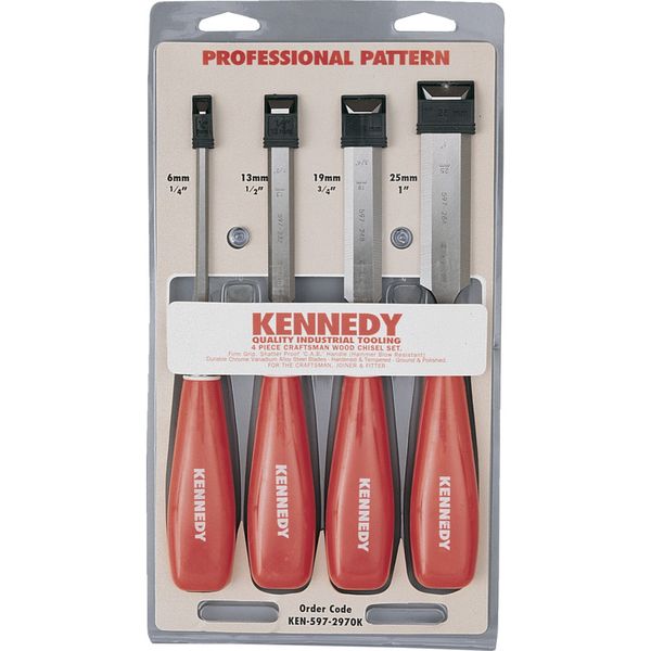 Kennedy Professional Bevel Edge Wood Chisels - Set of 4
