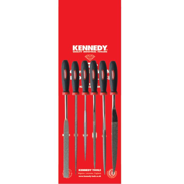 Kennedy 16Cm Diamond File Set 120140 Grain 6Pce