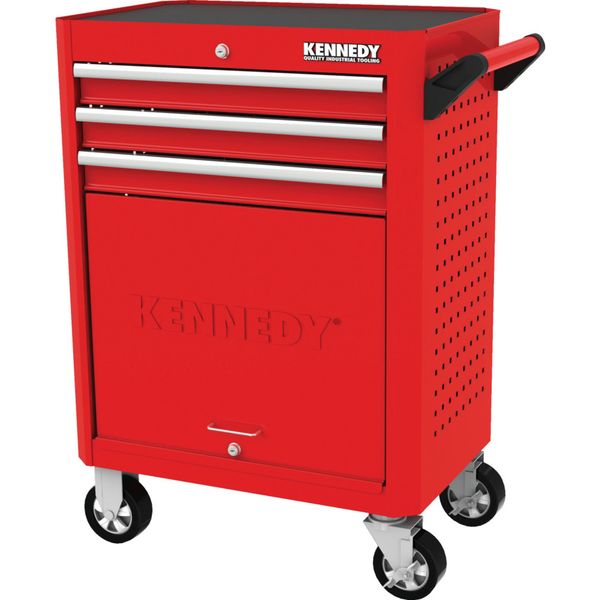 Kennedy Red 28Inch 3 Drawer Roller Cabinet