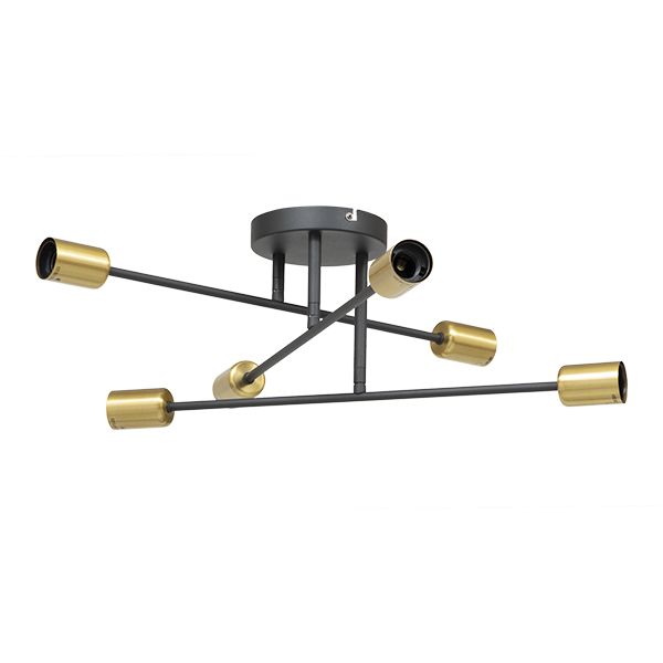 The Lighting Warehouse - CSFM Acrox 6 Light Black S/Brass - 23873SB