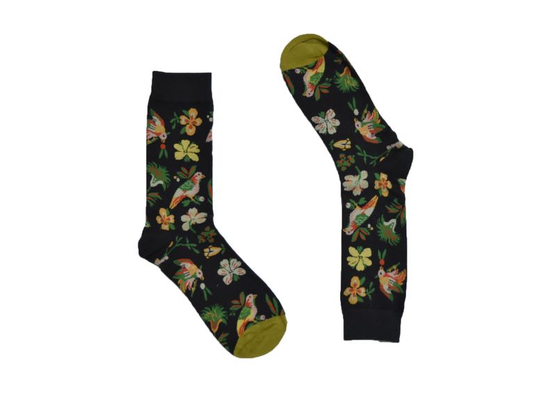 Fashion Socks - Birds - Dark Green