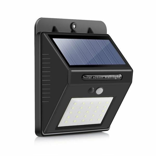 SQI. 25 Led Solar Powered LED Wall Light with Dim Mode + PIR + CDS Night sensor