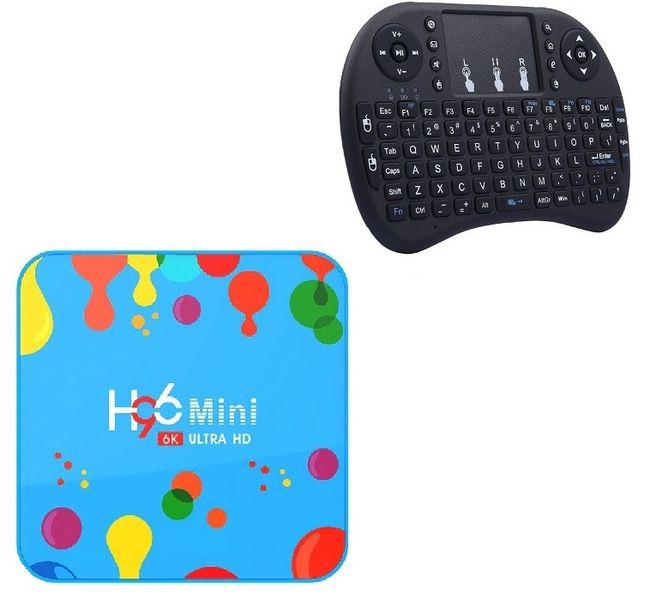 H96 Mini H6 Android 9.0 (4+128) Colourful TV Box With Mini Keyboard
