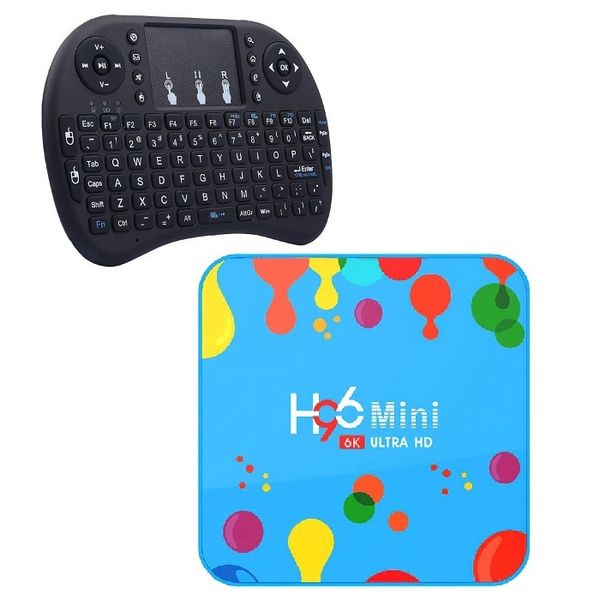H96 Mini H6 Android 9.0 (4+32) Colourful TV Box With Mini Keyboard