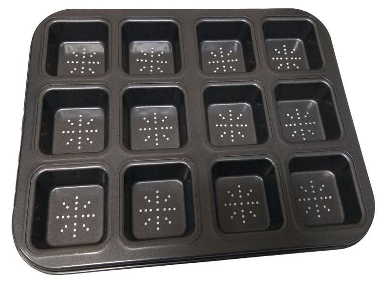 Bulk Pack 4x 12 Square Cavity Baking Tray with Pattern