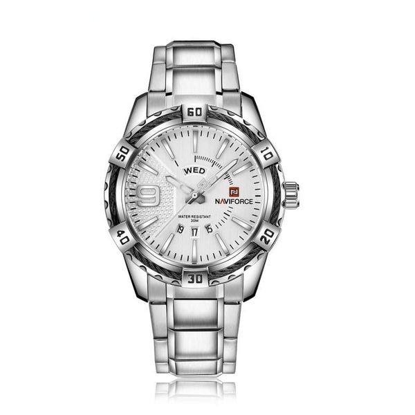 NaviForce 9117S Silver Analog Executive Watch