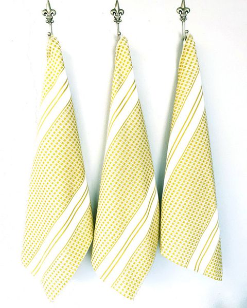 DSA Designer Waffle Weave Striped Tea Towels - SAGE