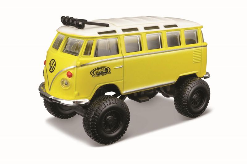 Maisto 4.5" Fresh Metal 4x4 Rebels - Volkswagen Van Samba - Yellow