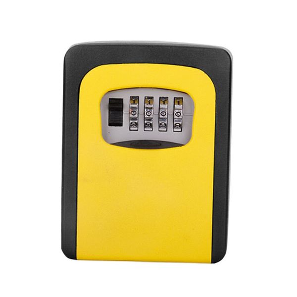 Key Storage Lock Box with 4 Digit Combination - Yellow