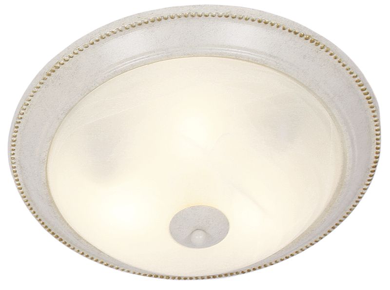 French White Ceiling Fitting with Alabaster Glass