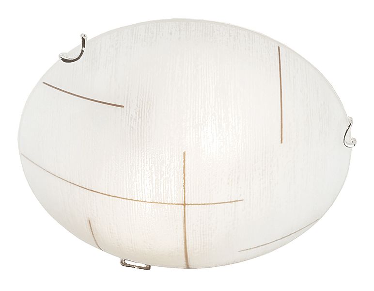 Frosted Brown Pattern Ceiling Fitting with Polished Chrome Clips