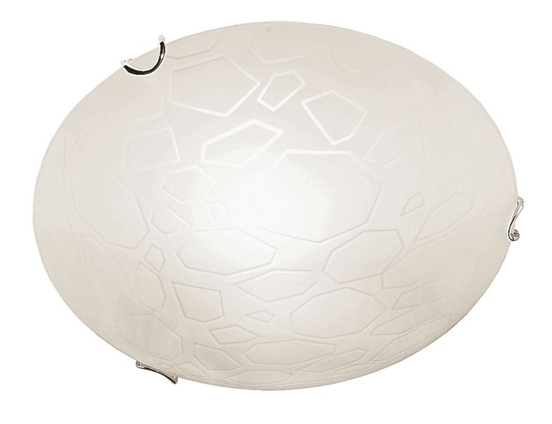 Frosted Pattern Ceiling Fitting with Polished Chrome Clips