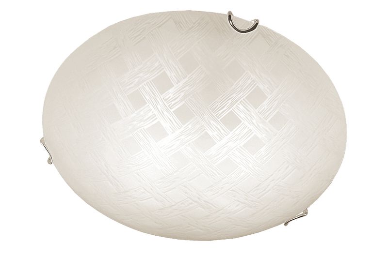 Frosted Patterned Ceiling Fitting with Polished Chrome Clips