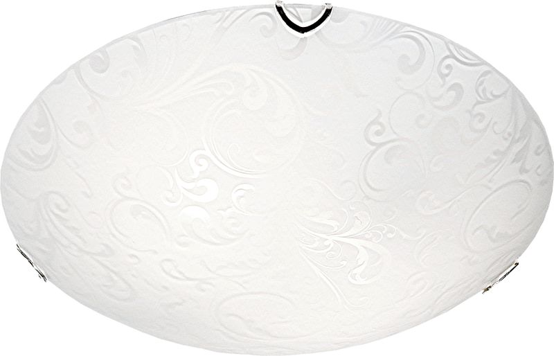 Frosted Twist Patterned Ceiling Fitting with Polished Chrome Clips