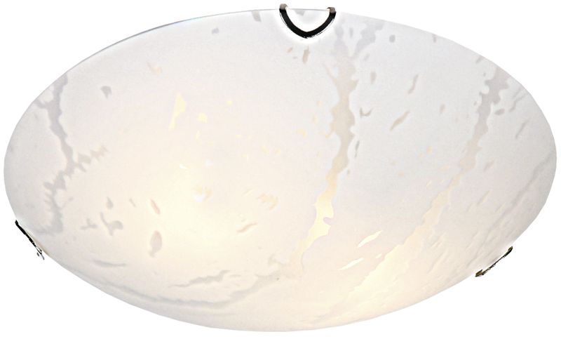 Frosted Cloudy Patterned Ceiling Fitting with Polished Chrome Clips