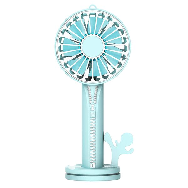 3 in 1 Creative Mini Handheld USB Zipper Fan - Blue