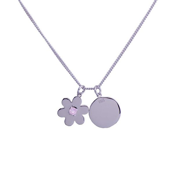 Daisy Disc Necklace With Orange Citrine