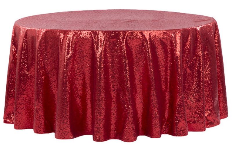 Red Round Sequin Tablecloth- 3.4m