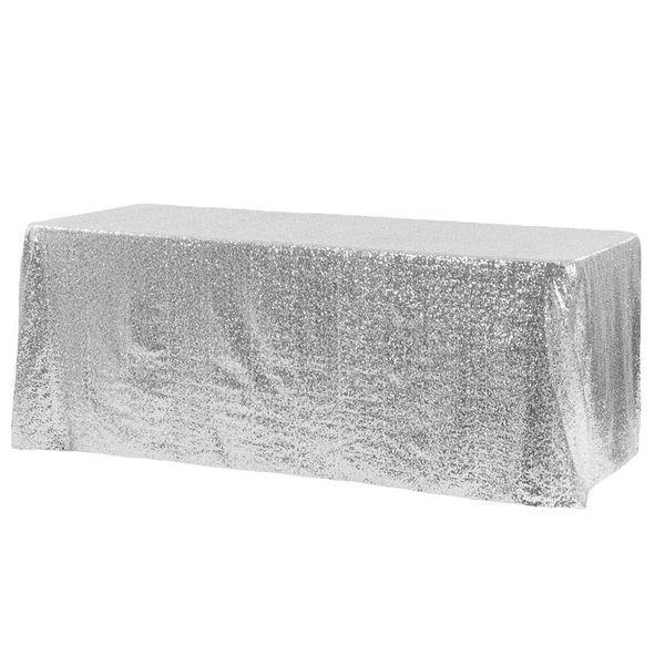 Sequin Tablecloth- Rectangular 3,3 X 2,3m Silver