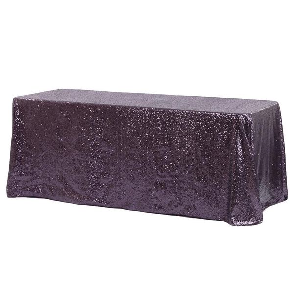 Sequin Tablecloth- Rectangular 3,3 X 2,3m Plum