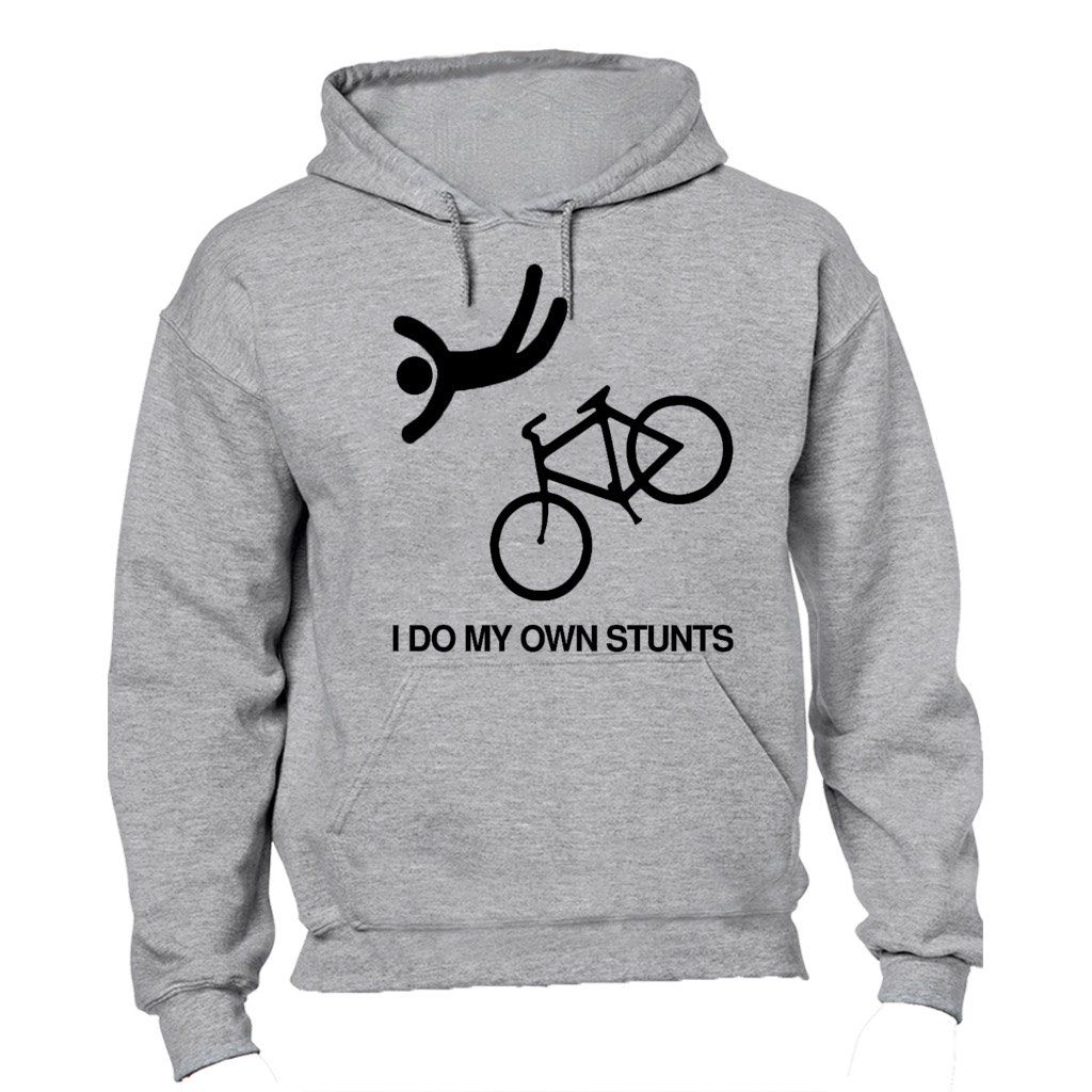 I Do My Own Stunts - Cycling! - Mens - Hoodie - Grey | Shop Today. Get ...