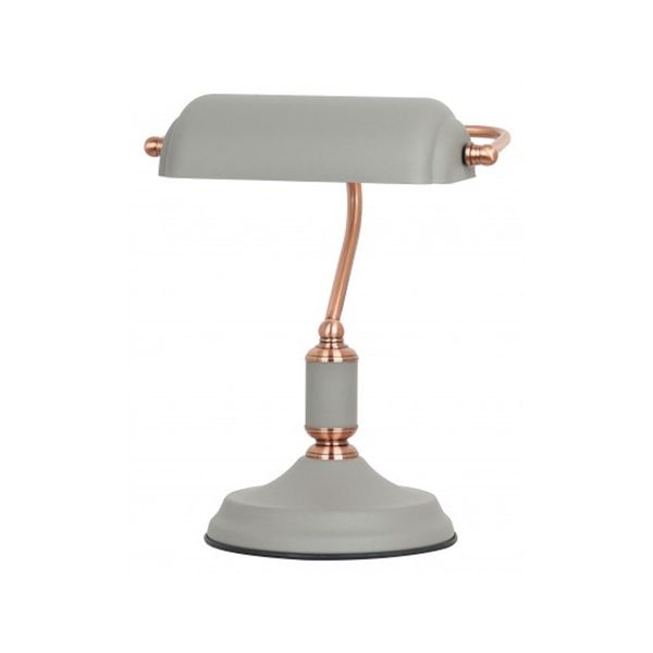 Radiant Metal Bankers Lamp E27 Grey