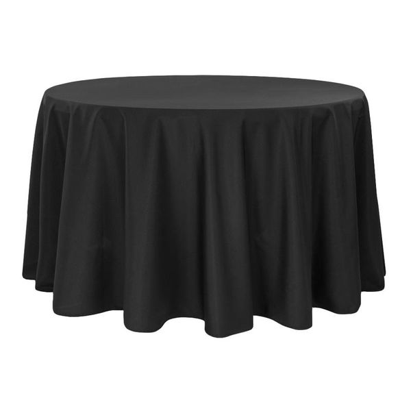 Polyester Round Tablecloth - Black Linen