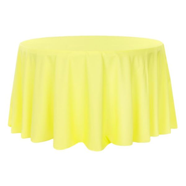 Polyester Round Tablecloth - Yellow Linen