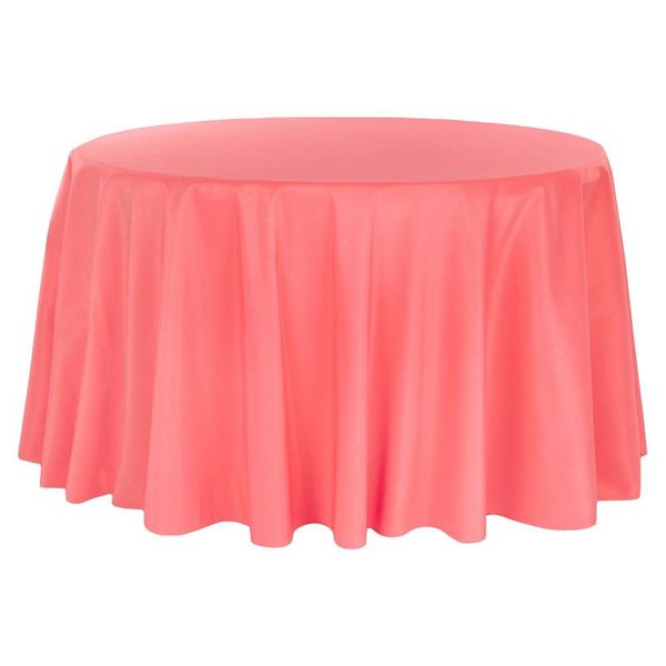 Polyester Round Tablecloth - Coral Linen