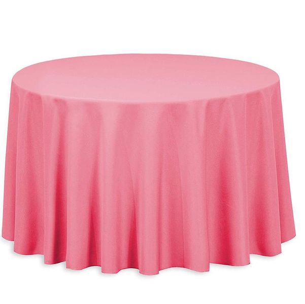 Polyester Round Tablecloth - Pink Linen