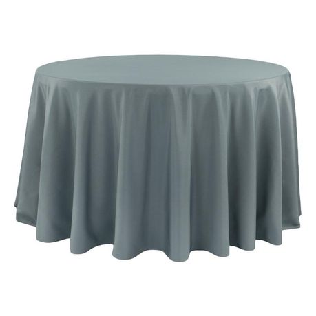 Polyester Round Tablecloth Grey Linen, Grey Round Tablecloth