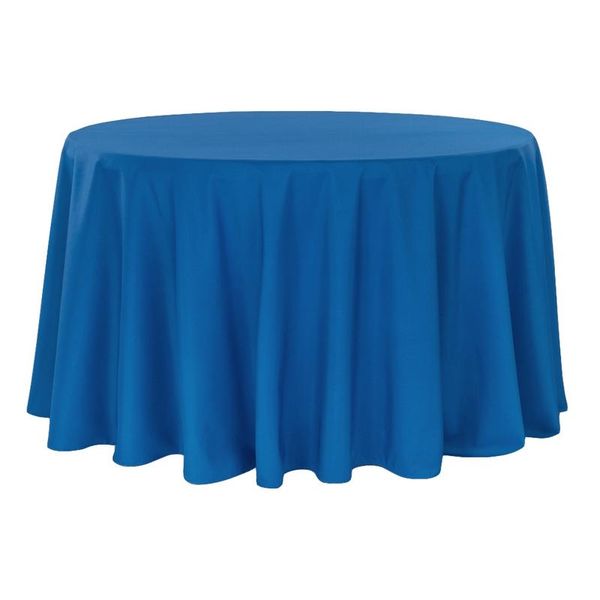 Polyester Round Tablecloth - Royal Blue Linen