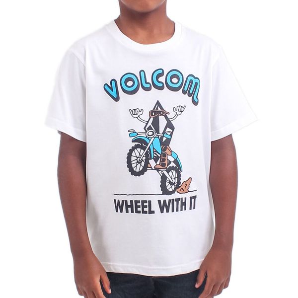 Volcom Boys Wheel With It Short Sleeve T-Shirt - White