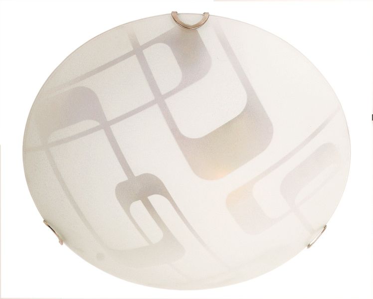 Frosted Patterned Ceiling Fitting with Polished Chrome Clips