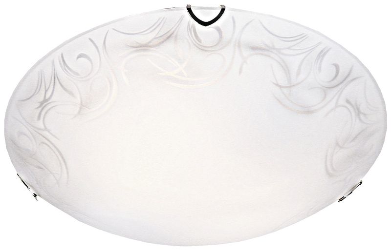 Frosted Patterned Ceiling Fitting with Polished Chrome Clips