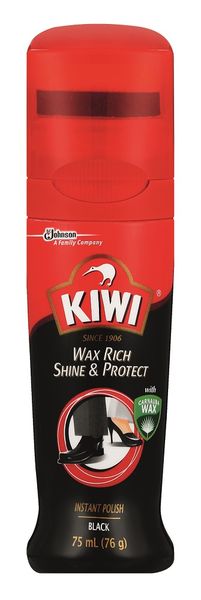 Kiwi Rich Wax Instant Shoe Polish Shine &amp; Protect Black - Case of 6 x 75ml
