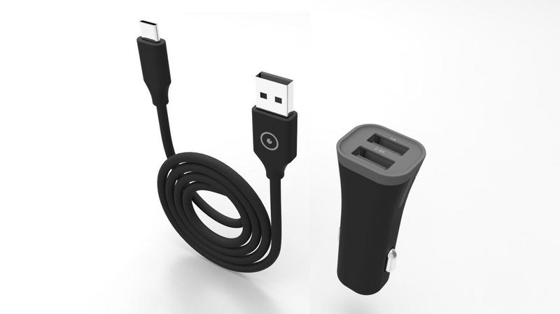 Muvit 3.4 Amp Car Charger with USB-C cable