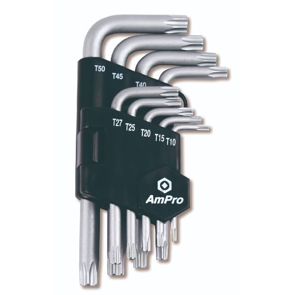 Ampro - 9Pc Tamper-Proof Star Key Wrench Set (T10-T50)