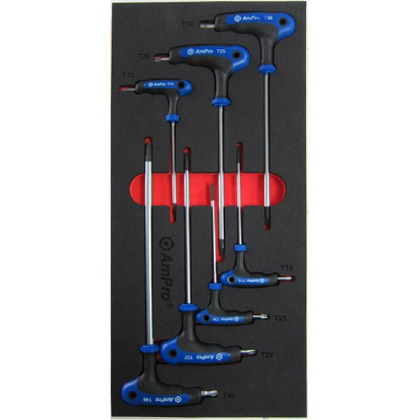 Ampro - 7Pc T-Handle Tamper-Proof Star &amp; Wrench Set