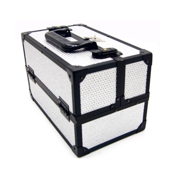 Aluminium Storage Cosmetic Glitter Makeup Box with Lock &amp; Key