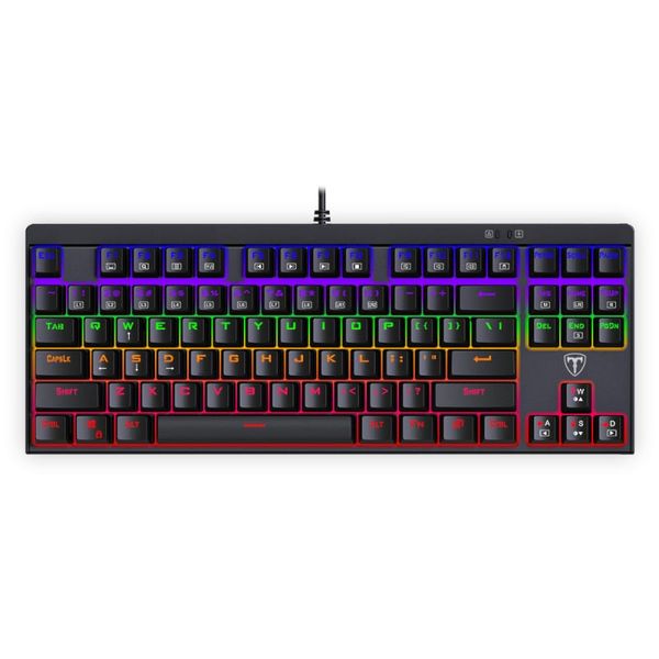 T-Dagger Corvette 10-Keyless Wired Rainbow Mechanical Gaming Keyboard