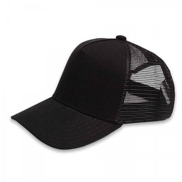 Rebound Jersey Trucker Peak Hat Black