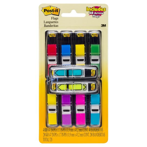 3M Post-it Flag / 280 Flags per pack + 48 Arrow Flags Free