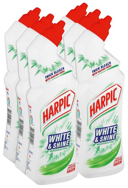 Harpic 6 x 750ml, Thick Bleach, Toilet Cleaner, Pine