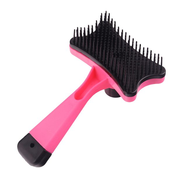 Portable Pet Self-Cleaning Grooming Brush - Pink
