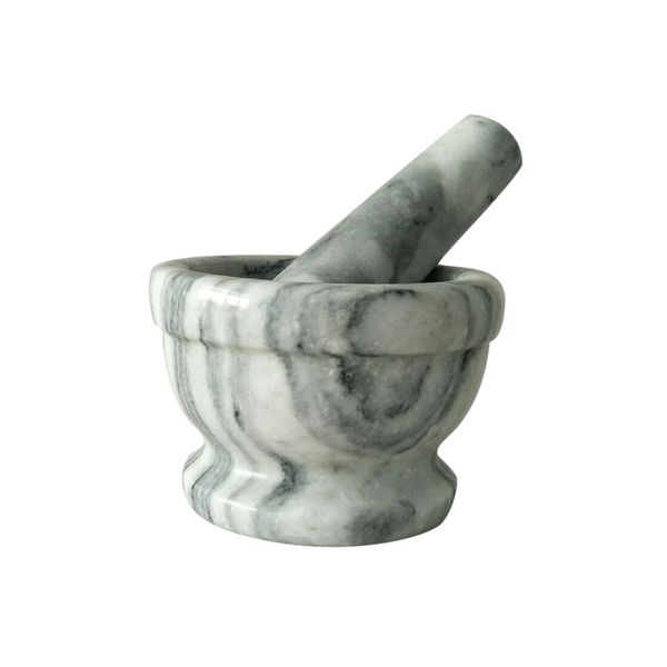 Blaumann 10cm Real Granite Pestle and Mortar - Grey