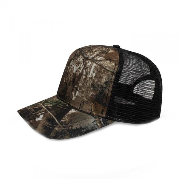 Rebound Mac Trucker Peak Cap Hat - Camo Oak / Black