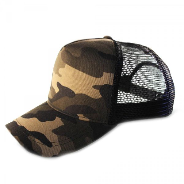 Rebound Mac Trucker Peak Cap Hat - Camo Green