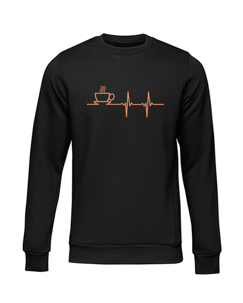 JuiceBubble Coffee Heartbeat Sweater - Black